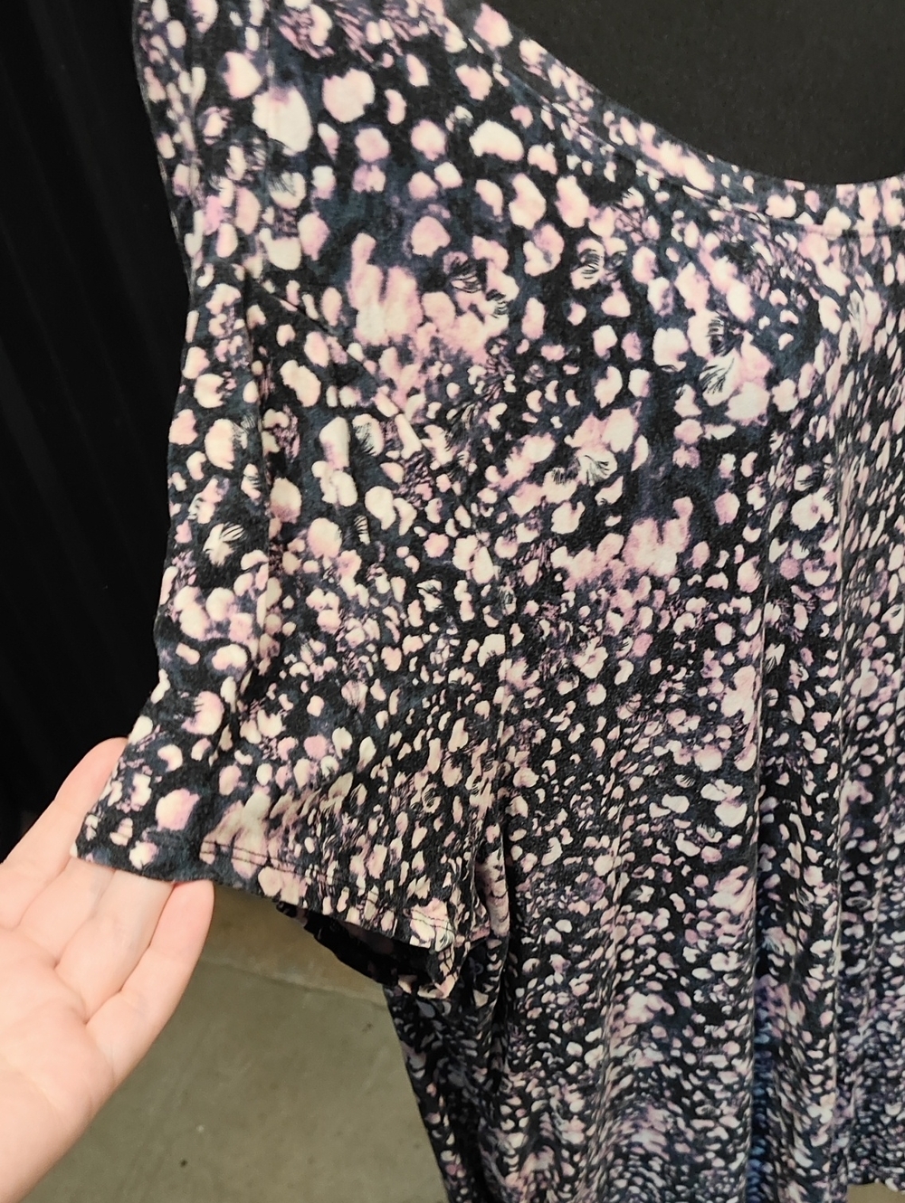 Terra & Sky Black and Light Pink Abstract Floral Dress - Picture 6 of 6